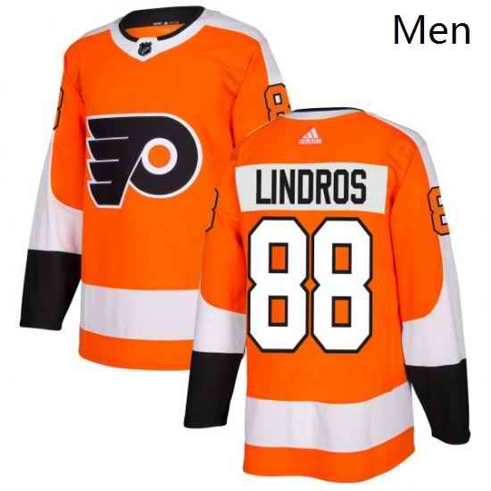 Mens Adidas Philadelphia Flyers 88 Eric Lindros Premier Orange Home NHL Jersey